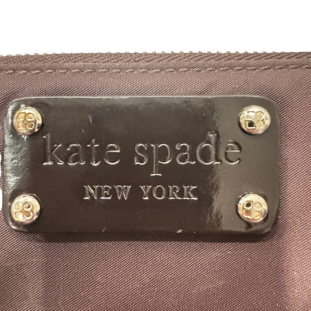 Kate‎ Spade New York Brown Nylon Zip Around Wallet Organizer preloved